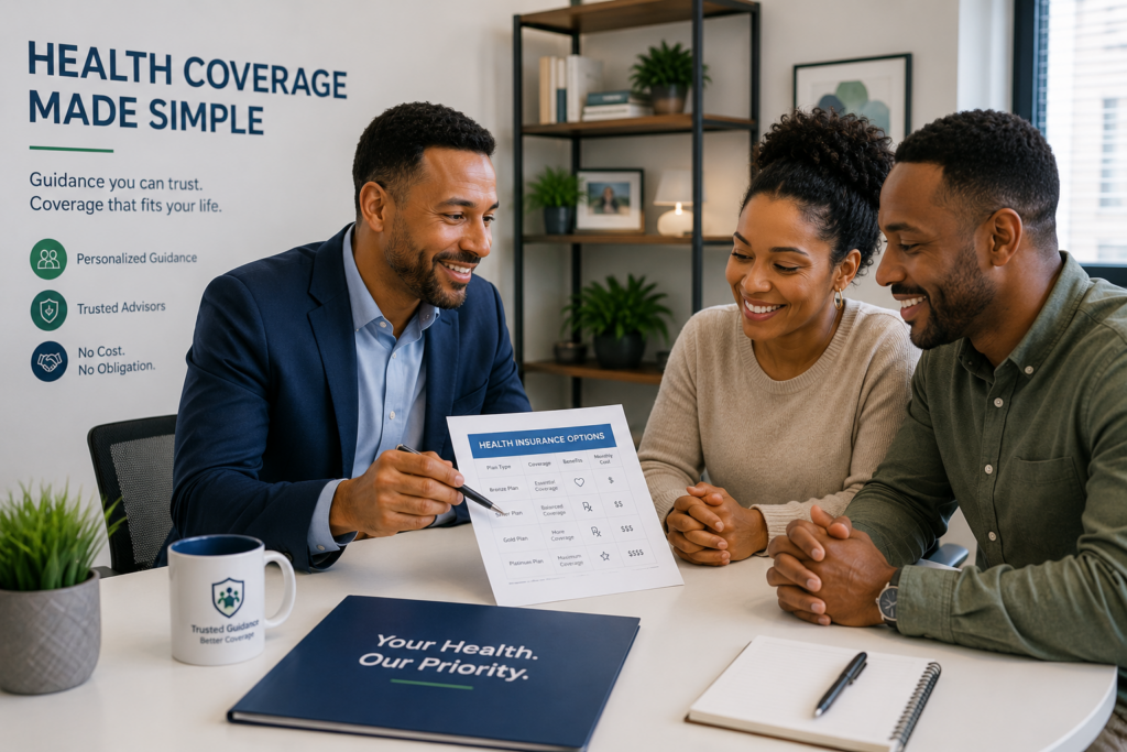 Pennsylvania health insurance advisor helping a couple compare Medicare and health coverage options